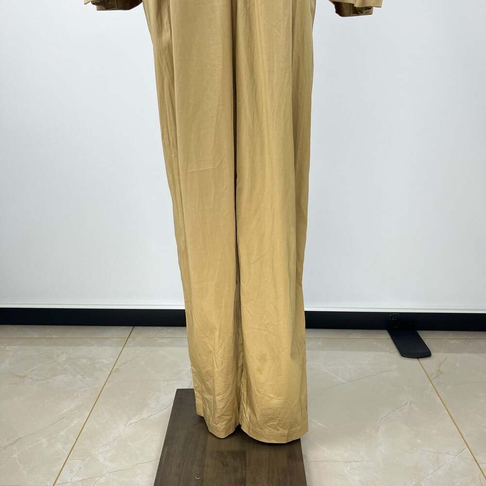 $280 NWOT Farm Rio Cotton Blend Brown Raglan Sleeve Jumpsuit Size S - Picture 5 of 12